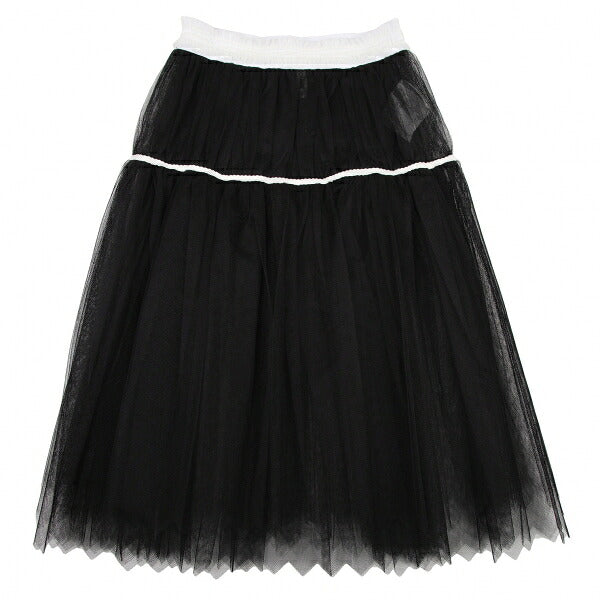 COMME des GARCONS Tulle Overlay Design Skirt Black Size M