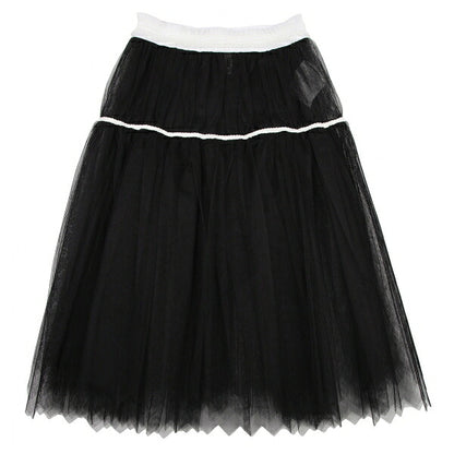 COMME des GARCONS Tulle Overlay Design Skirt Black Size M