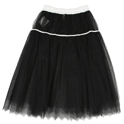 COMME des GARCONS Tulle Overlay Design Skirt Black Size M