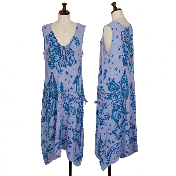 ISSEY MIYAKE me Cotton Unicorn Print Sleeveless Dress Size F
