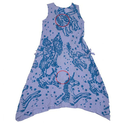 ISSEY MIYAKE me Cotton Unicorn Print Sleeveless Dress Size F
