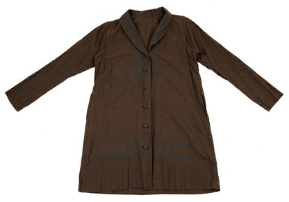 ISSEY MIYAKE HaaT Cotton Sashiko Shawl Jacket Brown Size 2