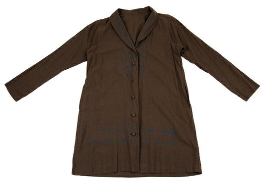 ISSEY MIYAKE HaaT Cotton Sashiko Shawl Jacket Brown Size 2