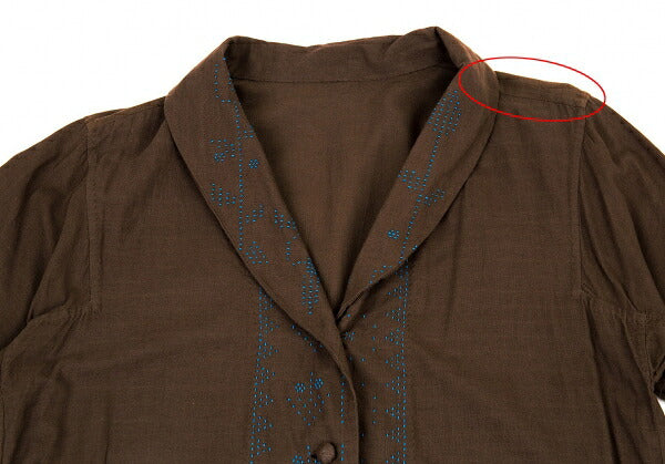 ISSEY MIYAKE HaaT Cotton Sashiko Shawl Jacket Brown Size 2