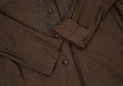 ISSEY MIYAKE HaaT Cotton Sashiko Shawl Jacket Brown Size 2