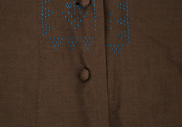 ISSEY MIYAKE HaaT Cotton Sashiko Shawl Jacket Brown Size 2