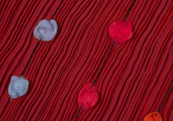PLEATS PLEASE Pleats Felt Dot Double Face Scarf Blue Size F