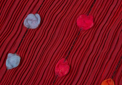 PLEATS PLEASE Pleats Felt Dot Double Face Scarf Blue Size F