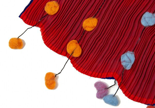 PLEATS PLEASE Pleats Felt Dot Double Face Scarf Blue Size F