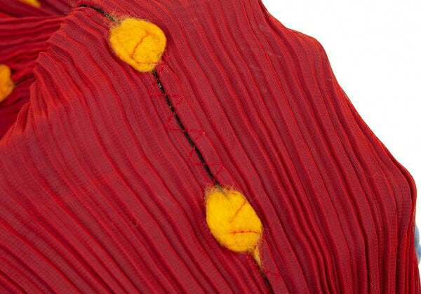 PLEATS PLEASE Pleats Felt Dot Double Face Scarf Blue Size F