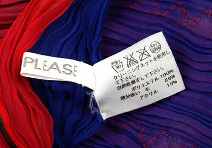 PLEATS PLEASE Pleats Felt Dot Double Face Scarf Blue Size F