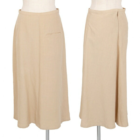 Y's Linen Front Pocket Flare Skirt Beige Size 2