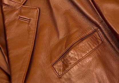 Jean Paul GAULTIER HOMME Sheepskin Coat Brown Size 48