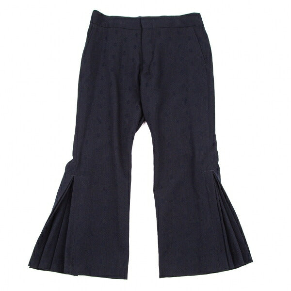 COMME des GARCONS Wool Hem Box Pleat Dobby Pants Blue Size M