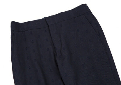 COMME des GARCONS Wool Hem Box Pleat Dobby Pants Blue Size M