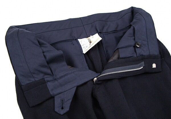 COMME des GARCONS Wool Hem Box Pleat Dobby Pants Blue Size M