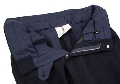 COMME des GARCONS Wool Hem Box Pleat Dobby Pants Blue Size M
