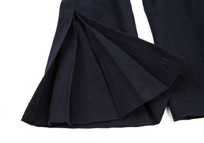 COMME des GARCONS Wool Hem Box Pleat Dobby Pants Blue Size M
