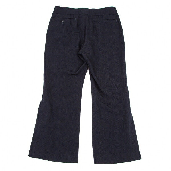 COMME des GARCONS Wool Hem Box Pleat Dobby Pants Blue Size M