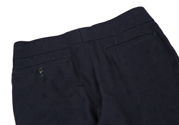 COMME des GARCONS Wool Hem Box Pleat Dobby Pants Blue Size M
