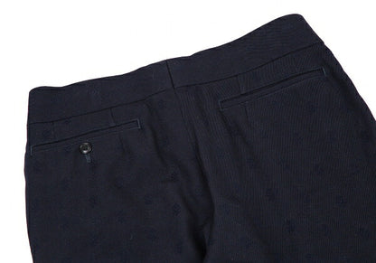 COMME des GARCONS Wool Hem Box Pleat Dobby Pants Blue Size M