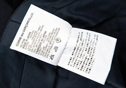 COMME des GARCONS Wool Hem Box Pleat Dobby Pants Blue Size M