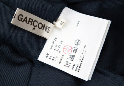 COMME des GARCONS Wool Hem Box Pleat Dobby Pants Blue Size M
