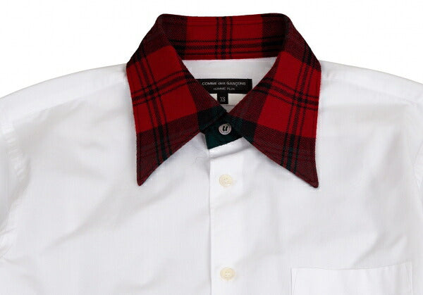 COMME des GARCONS HOMME PLUS Tartan Check White Red Shirt Size XS