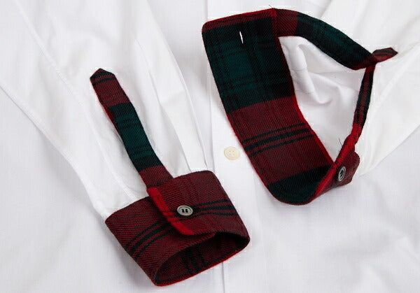 COMME des GARCONS HOMME PLUS Tartan Check White Red Shirt Size XS