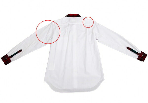 COMME des GARCONS HOMME PLUS Tartan Check White Red Shirt Size XS