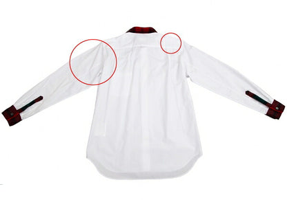 COMME des GARCONS HOMME PLUS Tartan Check White Red Shirt Size XS