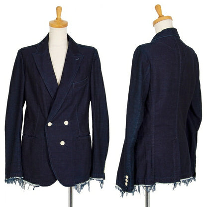 Y's 15AW Cotton Double-Breasted Jacket Indigo Size 2