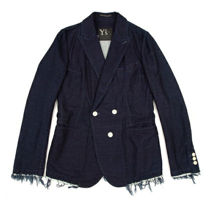 Y's 15AW Cotton Double-Breasted Jacket Indigo Size 2