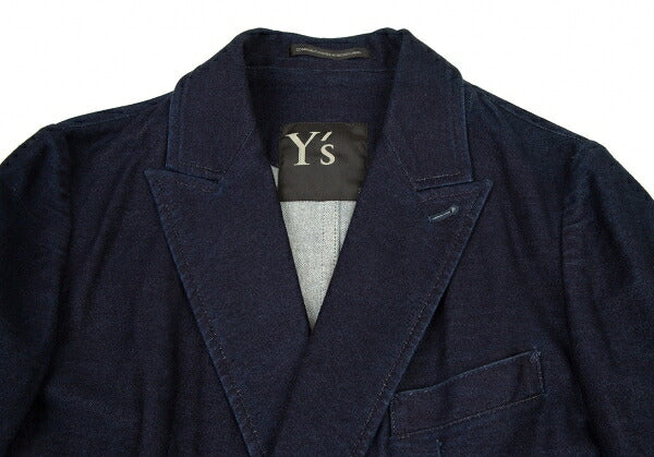 Y's 15AW Cotton Double-Breasted Jacket Indigo Size 2