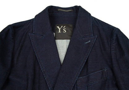 Y's 15AW Cotton Double-Breasted Jacket Indigo Size 2