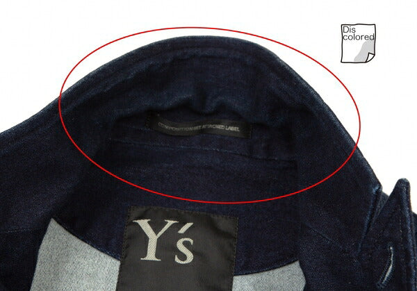 Y's 15AW Cotton Double-Breasted Jacket Indigo Size 2