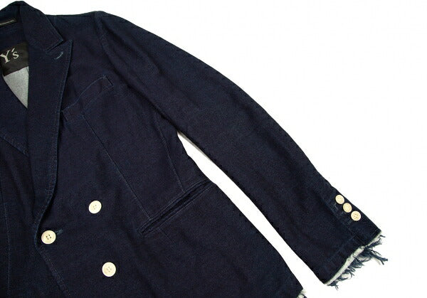 Y's 15AW Cotton Double-Breasted Jacket Indigo Size 2