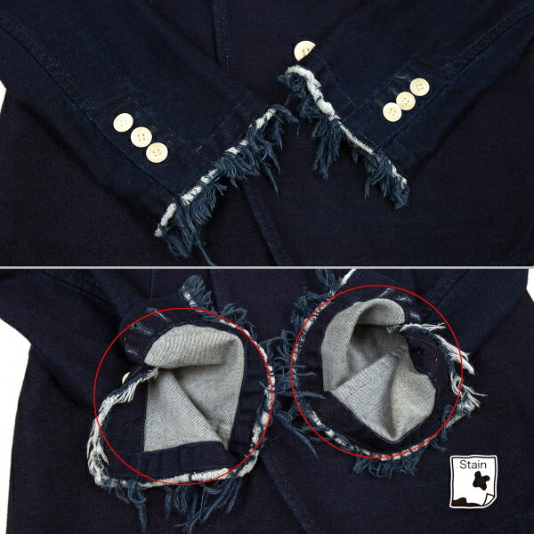 Y's 15AW Cotton Double-Breasted Jacket Indigo Size 2