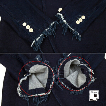 Y's 15AW Cotton Double-Breasted Jacket Indigo Size 2