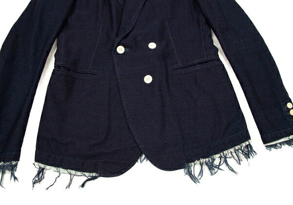 Y's 15AW Cotton Double-Breasted Jacket Indigo Size 2
