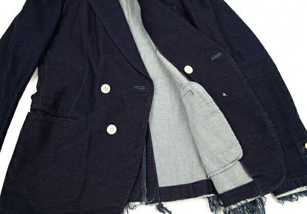 Y's 15AW Cotton Double-Breasted Jacket Indigo Size 2