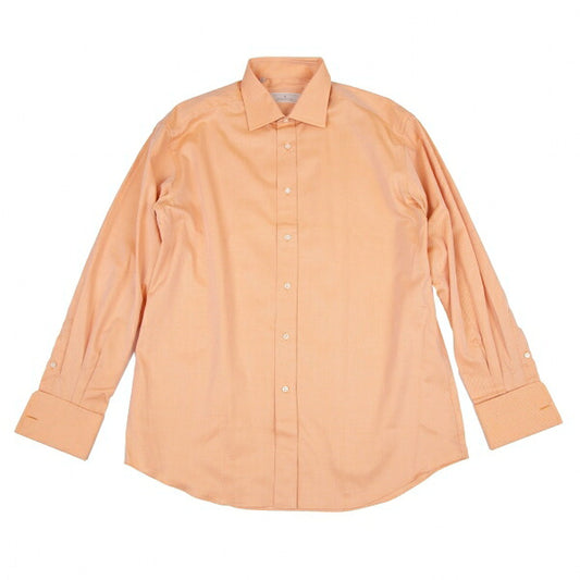 Ermenegildo Zegna Cotton Double Cuff Light Orange Shirt Size 40|15 3/4