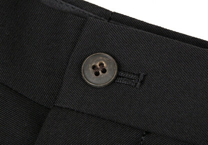 JUNIOR GAULTIER Gabardine Hem Zip Knee Pants Black Size 50