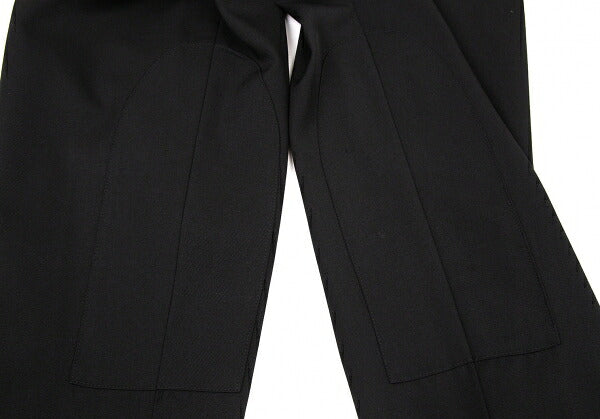 JUNIOR GAULTIER Gabardine Hem Zip Knee Pants Black Size 50