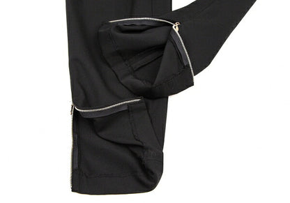 JUNIOR GAULTIER Gabardine Hem Zip Knee Pants Black Size 50