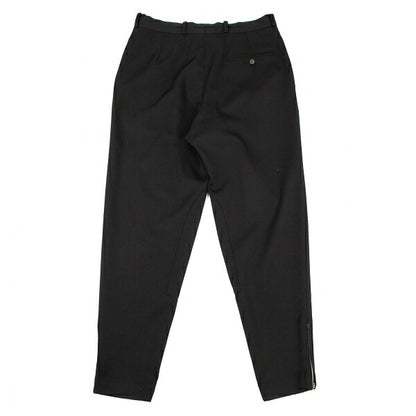 JUNIOR GAULTIER Gabardine Hem Zip Knee Pants Black Size 50