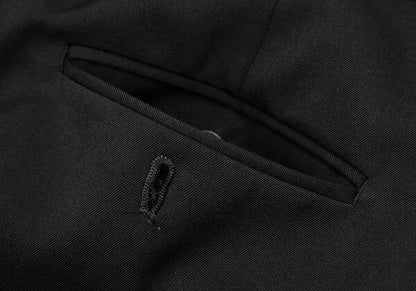 JUNIOR GAULTIER Gabardine Hem Zip Knee Pants Black Size 50