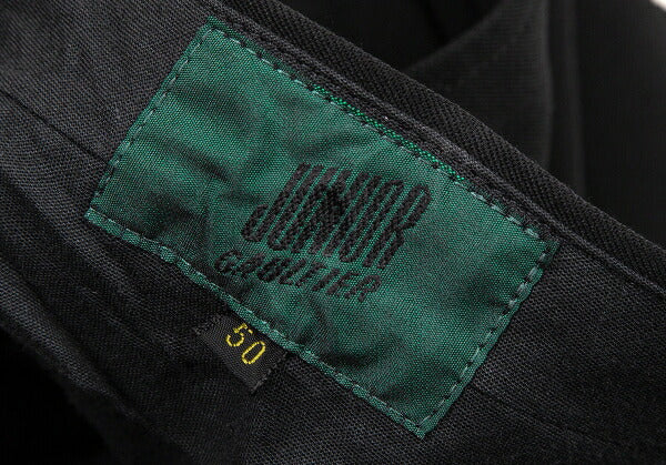 JUNIOR GAULTIER Gabardine Hem Zip Knee Pants Black Size 50