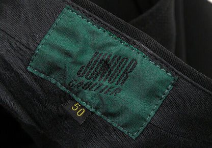 JUNIOR GAULTIER Gabardine Hem Zip Knee Pants Black Size 50
