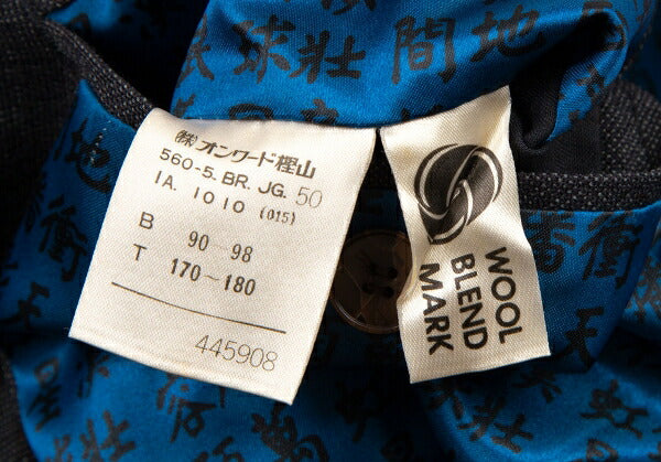 Jean Paul GAULTIER HOMME Kanji Print Jacket Charcoal Size 50